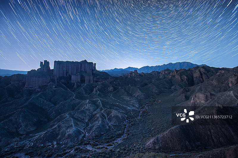 甘肃张掖肃南冰沟丹霞星空图片素材