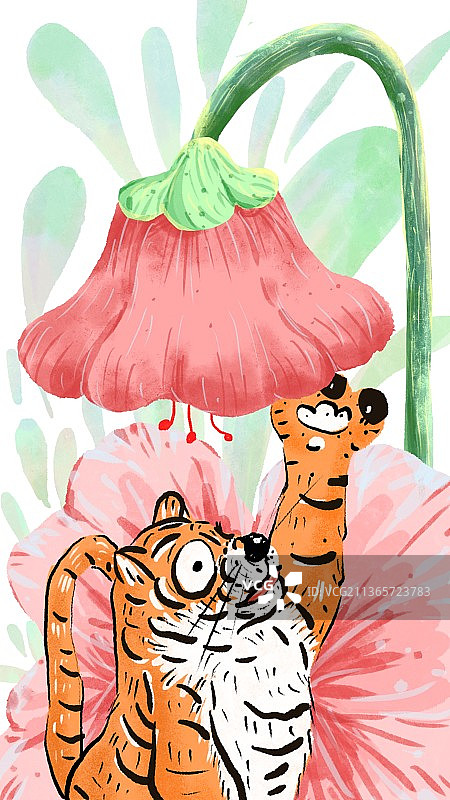 插画2022虎年立春图片素材