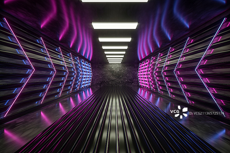 人造空间，霓虹灯，未来，背景，空的，商务图片素材