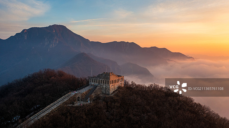 九眼楼长城日出图片素材