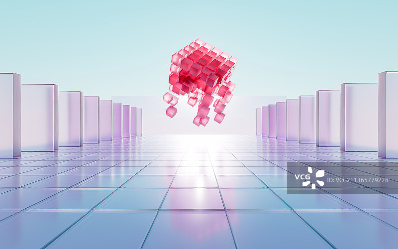 3D立体科技延伸空间概念创意图图片素材