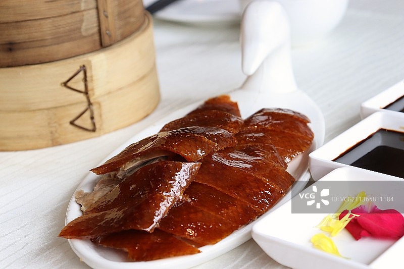 北京烤鸭，便宜坊烤鸭店 御膳烤鸭图片素材