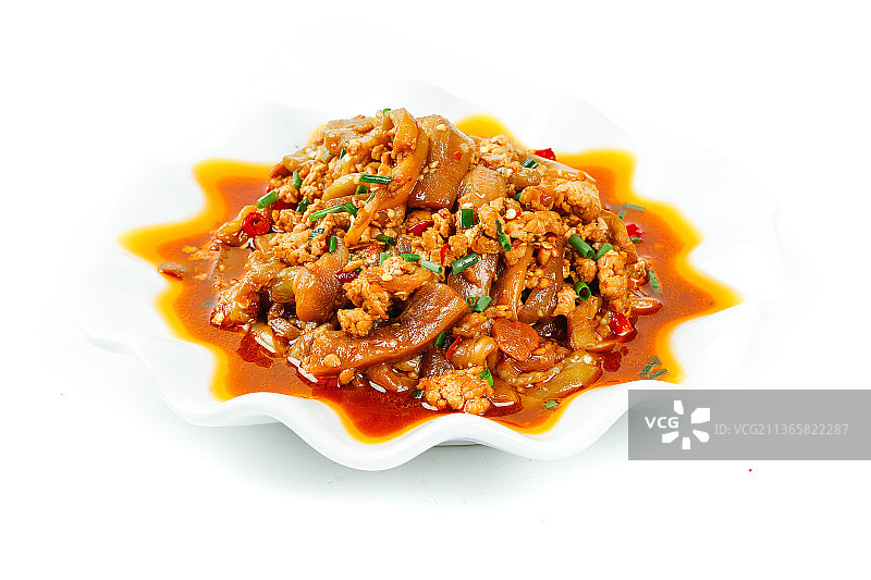 一盘肉沫茄子图片素材
