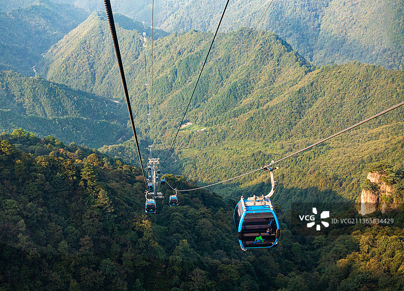 湖南郴州莽山五指峰景区索道缆车图片素材