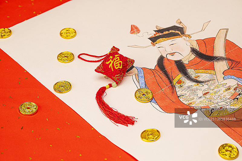 财神爷富贵满堂图片素材