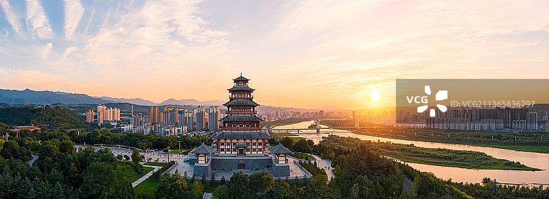 陕西省宝鸡市中华石鼓园风光图片素材