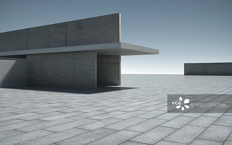 3D无人广场建筑图片素材