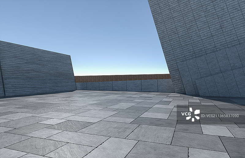 3D无人广场建筑图片素材
