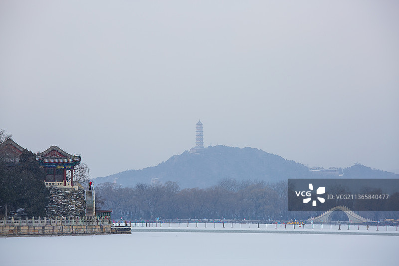 大寒节气，颐和园雪景图片素材
