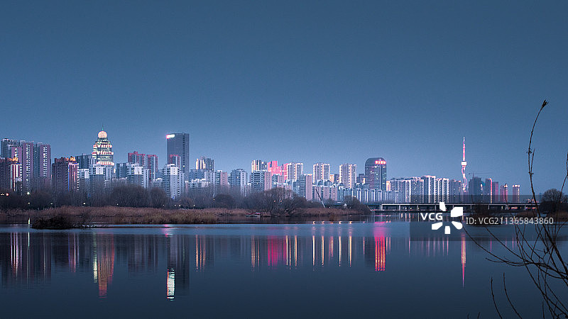 临沂城市风光夜景图片素材