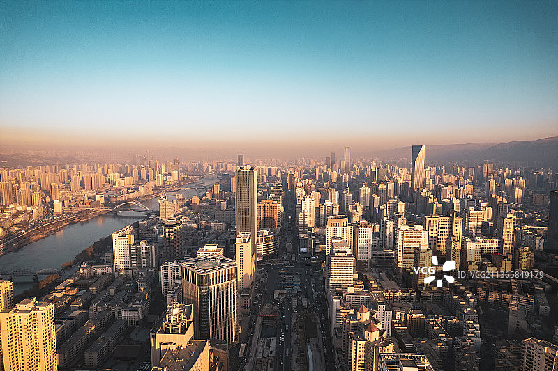 甘肃兰州城关区航拍图片素材