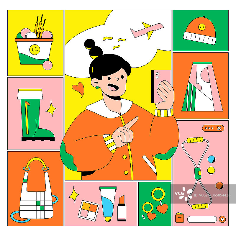 电商购物矢量插画图片素材