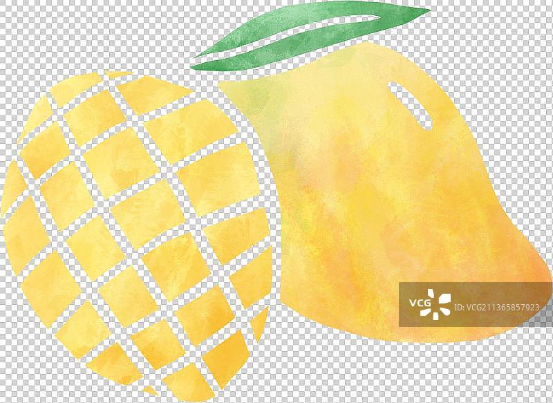 扁平手绘水彩纹理芒果图片素材