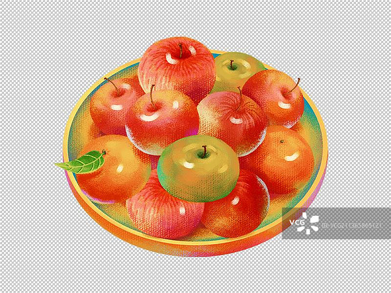 一盘水果插画元素图片素材