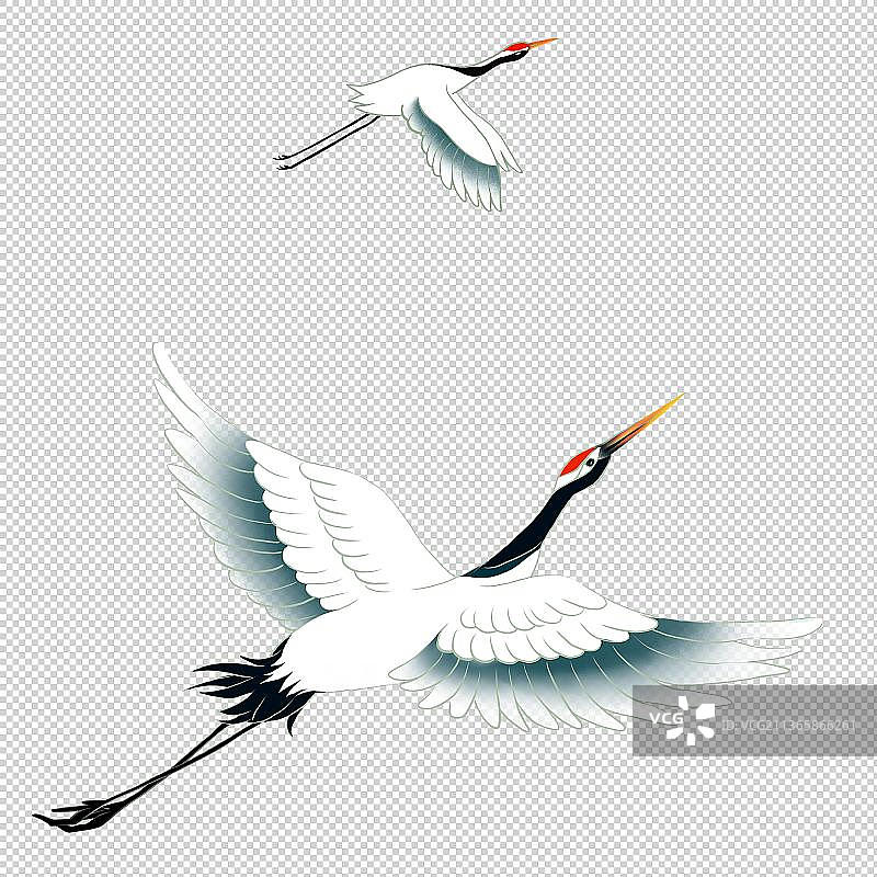 中国风飞鹤群图图片素材