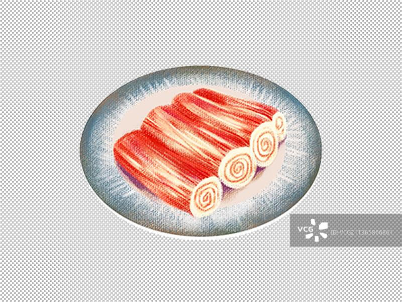 涮火锅一盘羊肉卷插画图片素材