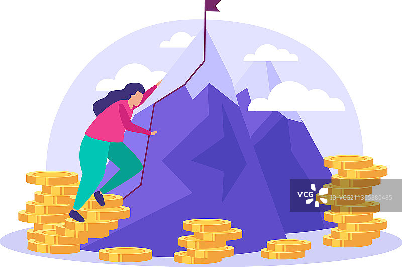 商业攀登顶峰构图图片素材