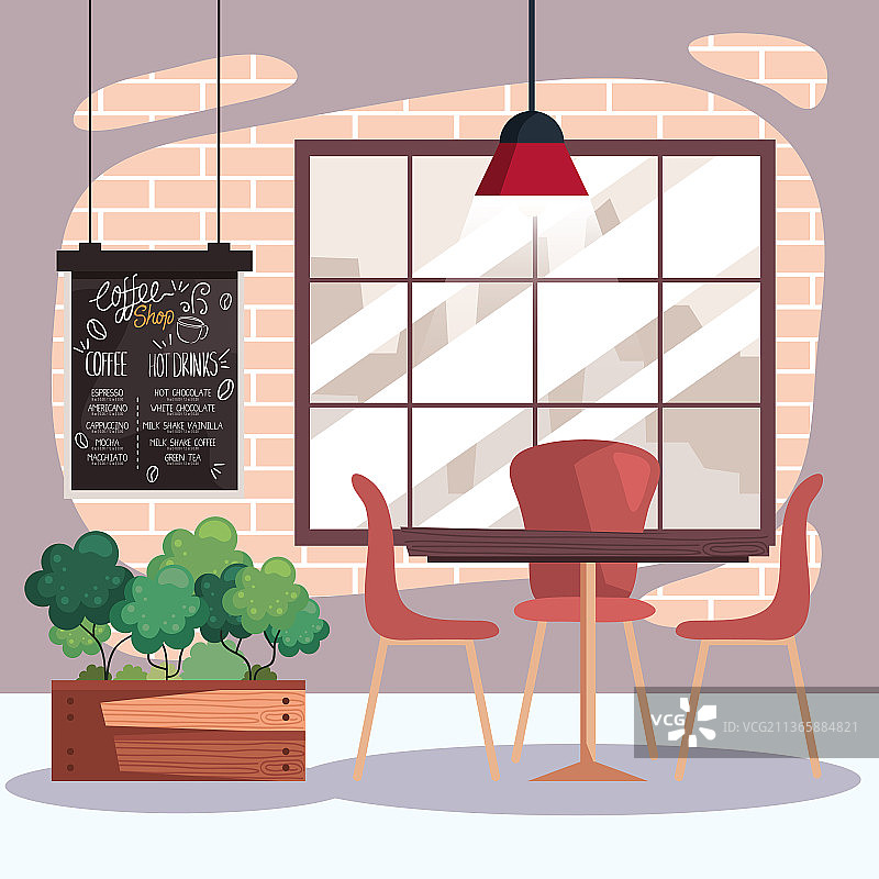带桌子的咖啡店图片素材