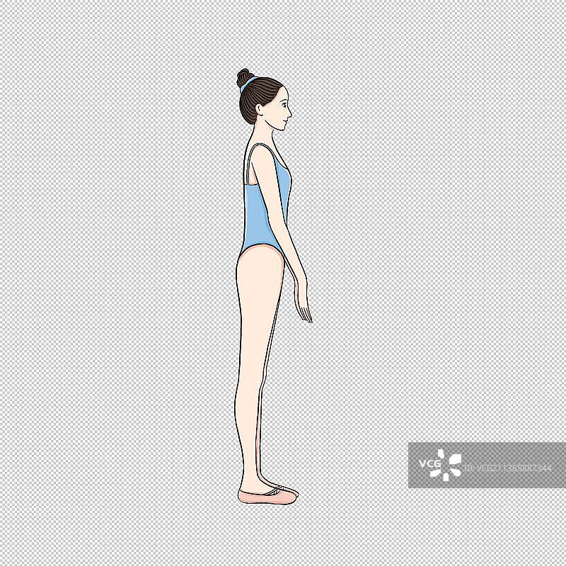 侧面站立图片素材
