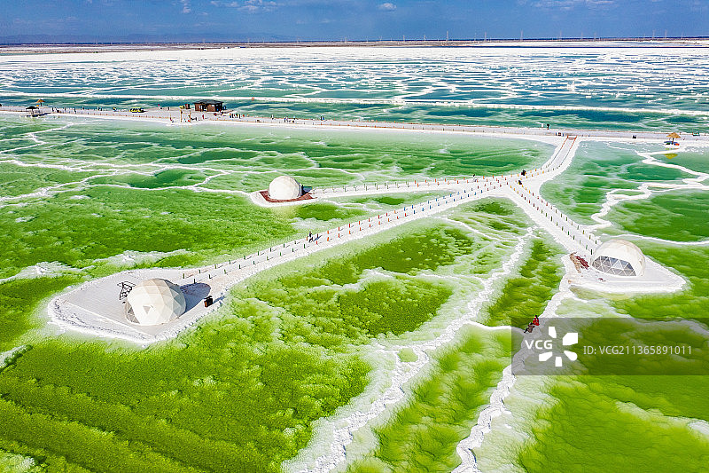 青海海西 格尔木 察尔汗盐湖风光风景航拍 2021年07月27日  察尔汗盐湖位于青海省格尔木市图片素材