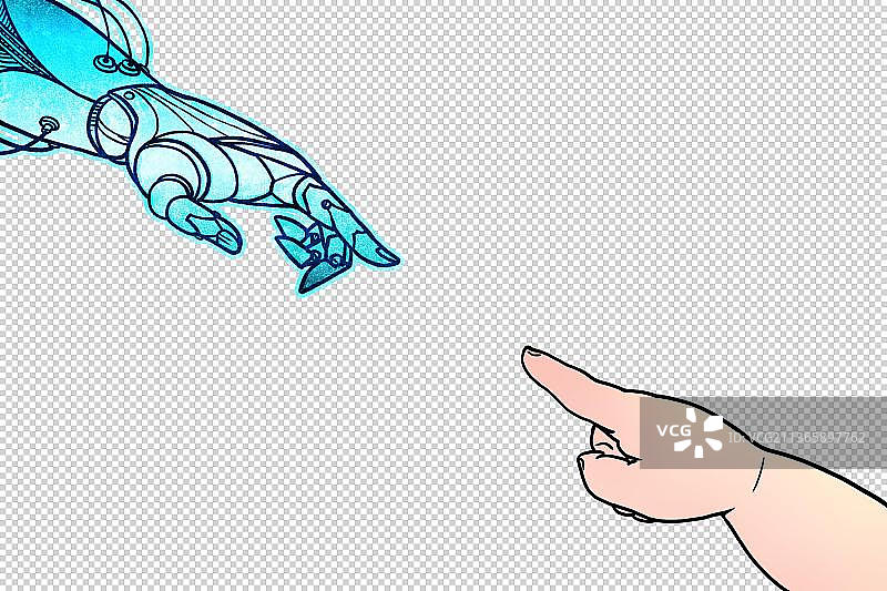 智能接触科学和人类的未来图片素材