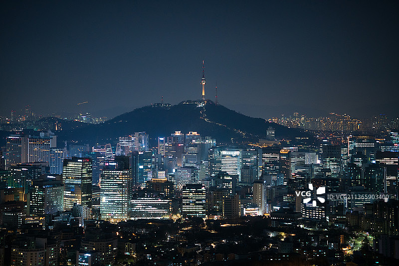 首尔城市夜景图片素材