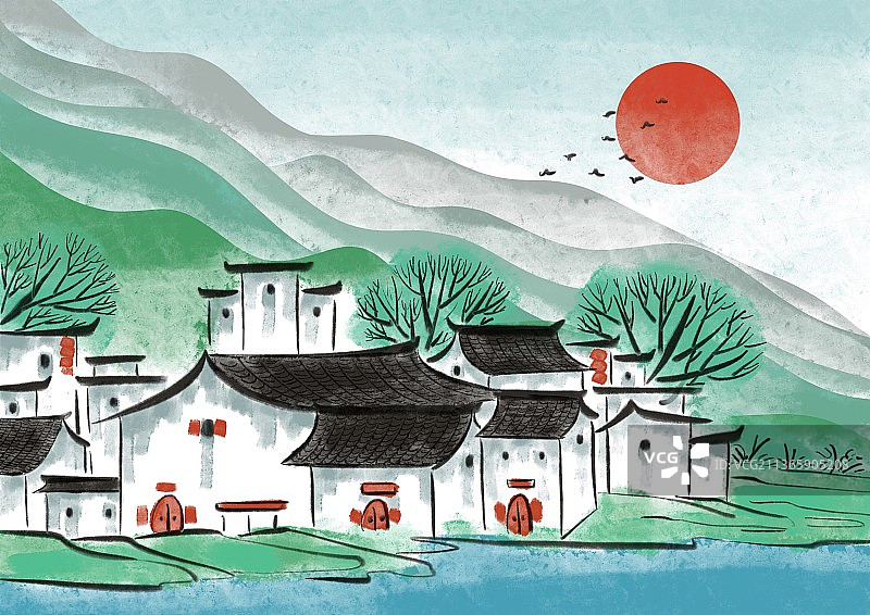 烟雨江南图片素材