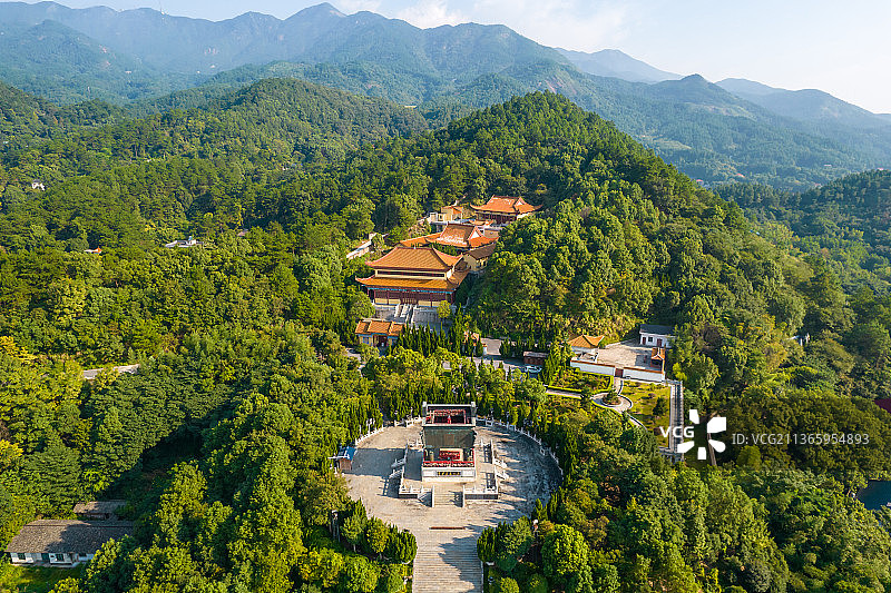 航拍南岳衡山中华万寿大鼎景区图片素材