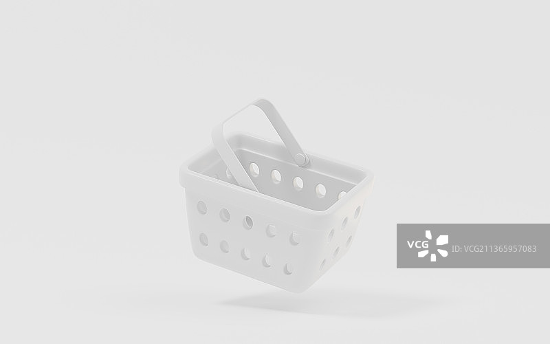 创意购物篮3D渲染图片素材