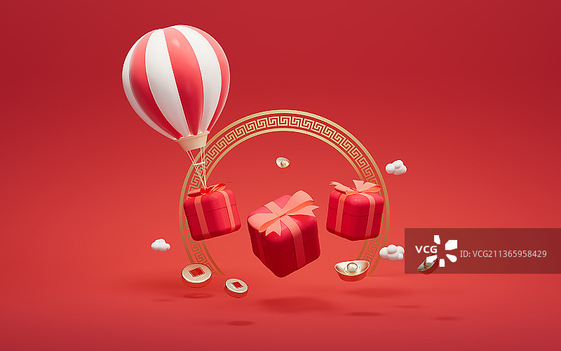 创意礼盒3D渲染图片素材