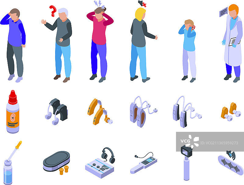 聋哑图标等距助听器图片素材