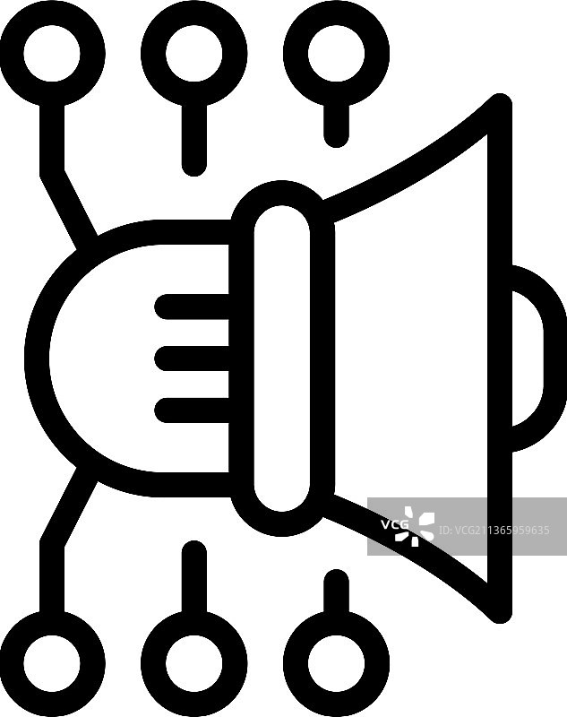在线教育喇叭图标轮廓图片素材