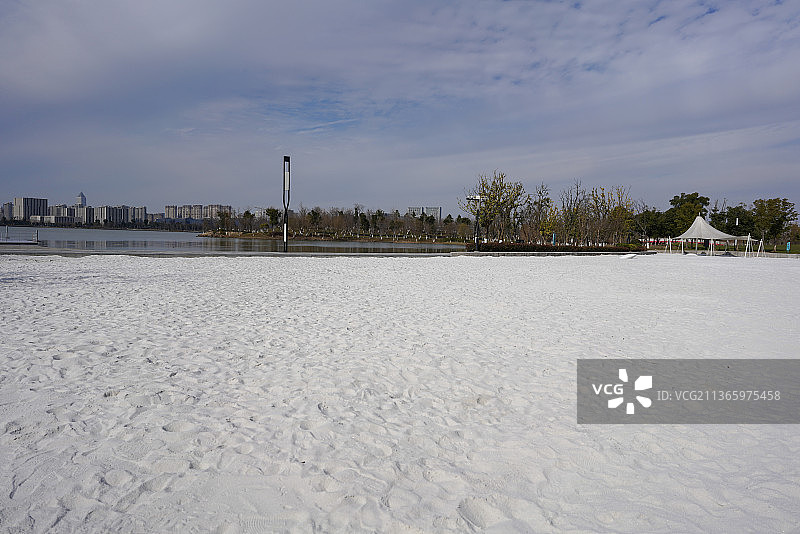 江苏省 南通市 紫琅湖公园 白沙滩图片素材