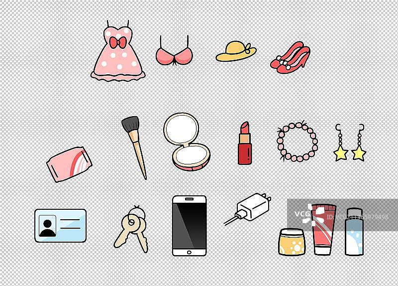 手机护肤品化妆品等出行物品图片素材