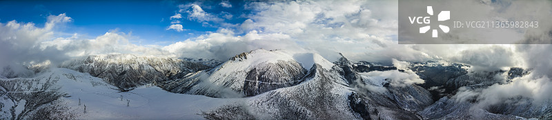 泸聂线七十二拐垭口航拍全景图片素材