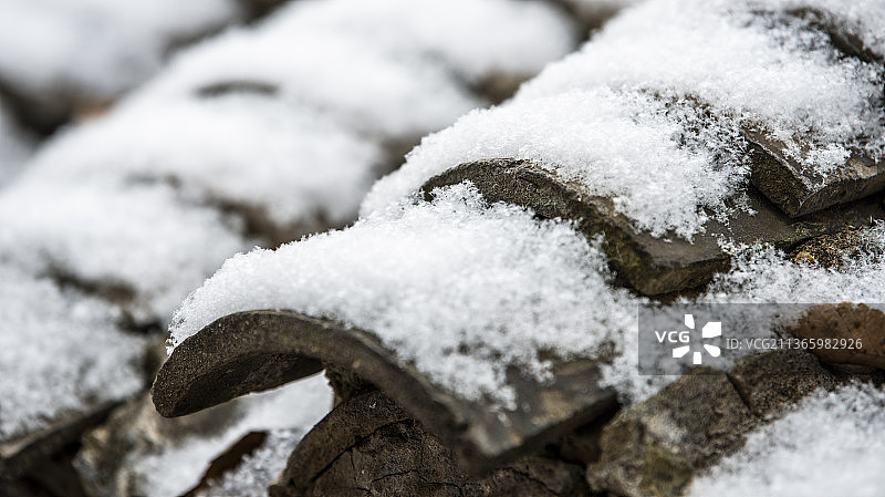 冬季瓦楞上的积雪图片素材