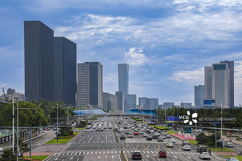 济南经十路高新区高楼图片素材
