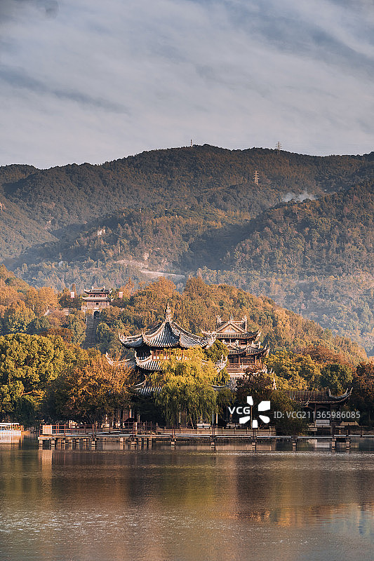 台州市临海市东湖公园，江南长城，台州府城图片素材