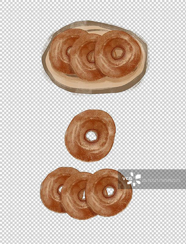 武汉特色美食“面窝”插画元素图片素材