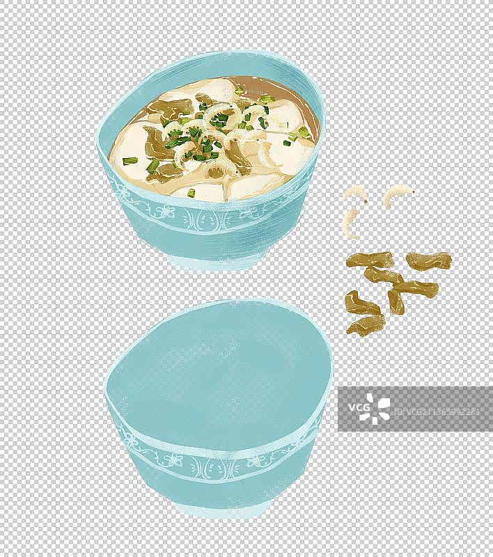 南京特色美食“什锦豆腐涝”插画元素图片素材