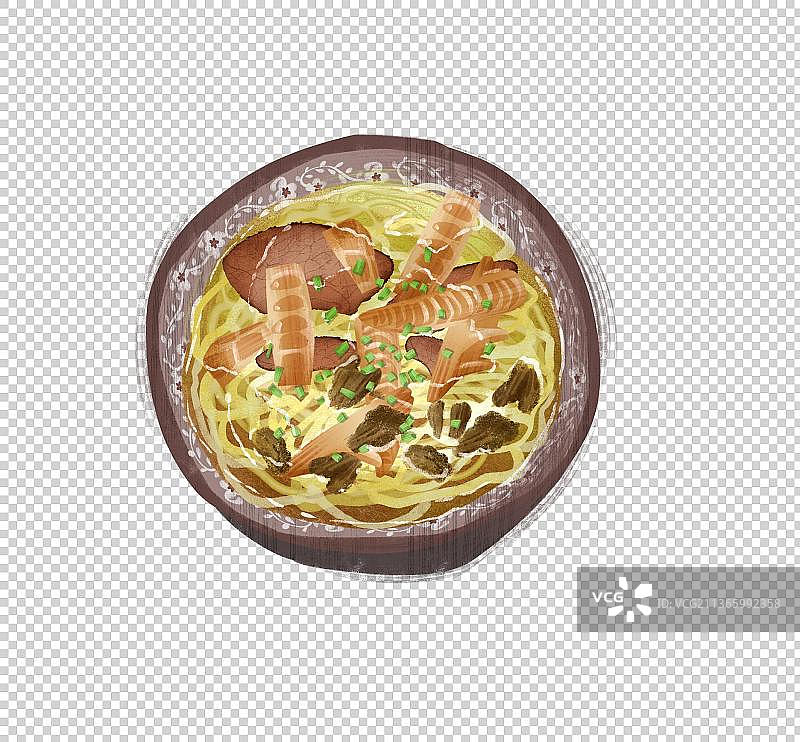 杭州特色美食“片儿川”插画元素图片素材