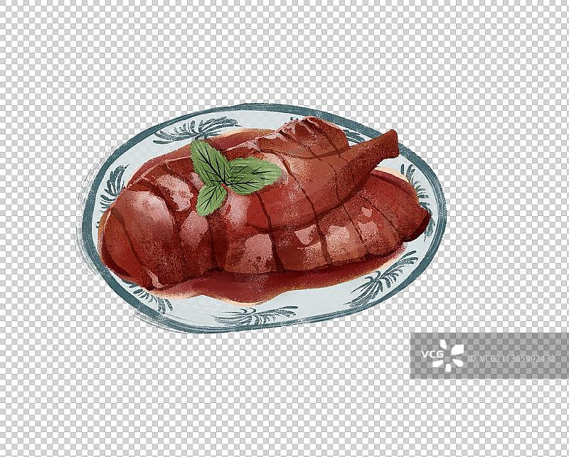 苏州特色美食“苏州卤鸭”插画元素图片素材