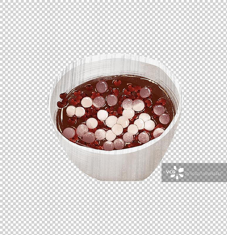 苏州特色美食“赤豆圆子”插画元素图片素材