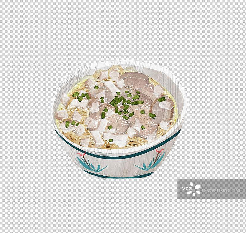 西安特色美食“羊肉泡馍”插画元素图片素材