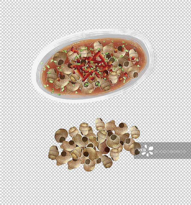 长沙特色美食“唆螺”插画元素图片素材