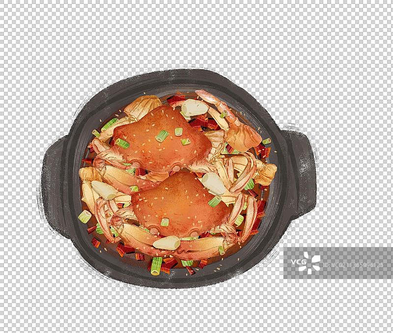 长沙特色美食“口味蟹”插画元素图片素材