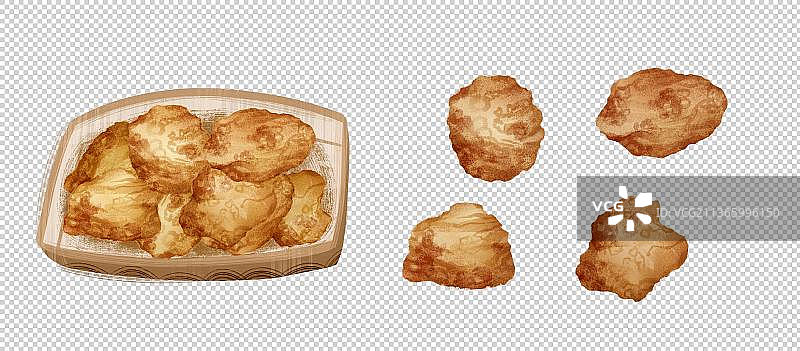 郑州特色美食“油馍头”插画元素图片素材