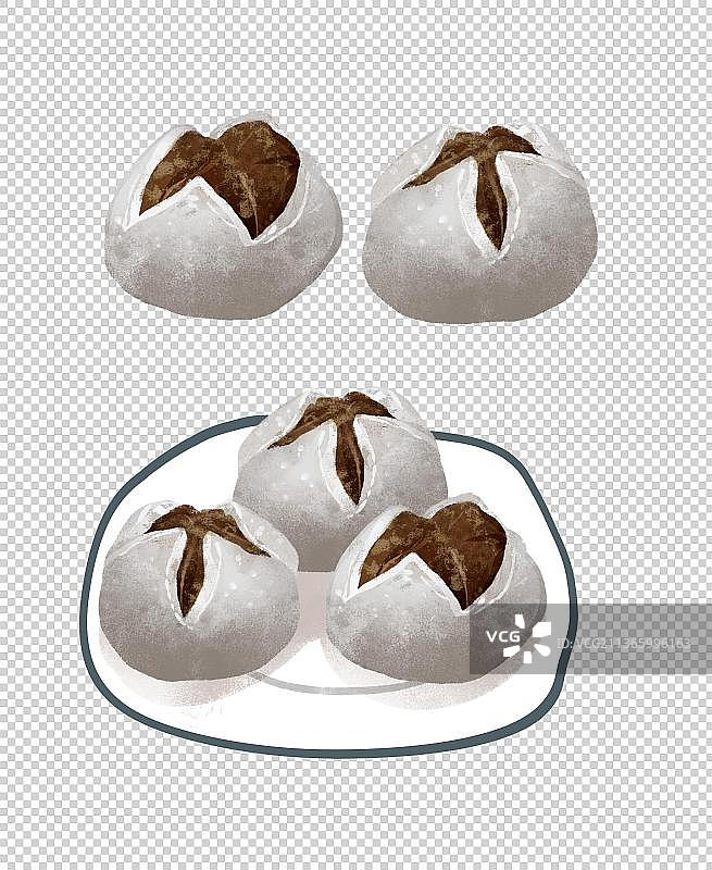 郑州特色美食“开花馍”插画元素图片素材