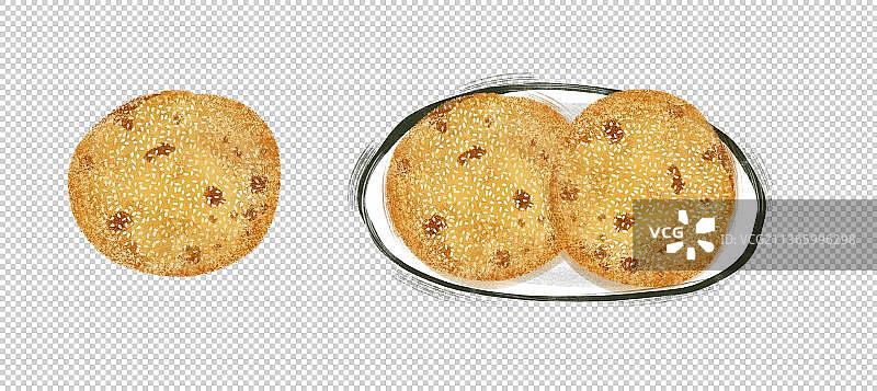 佛山特色美食“九江煎堆”插画元素图片素材