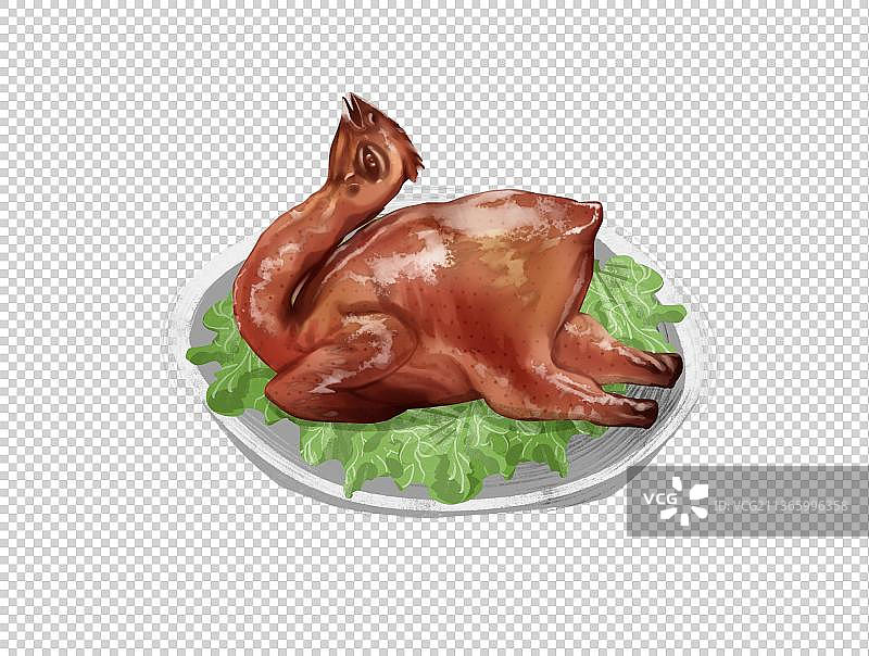 合肥特色美食“逍遥鸡”插画元素图片素材